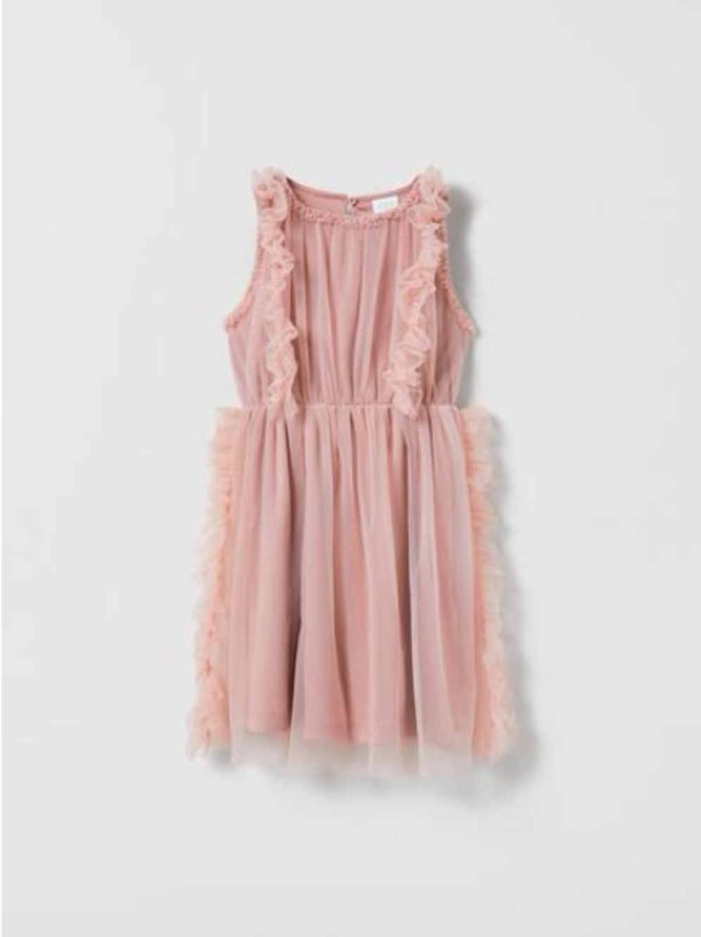 Zara Girls’ Ruched Tulle Dress in Blush